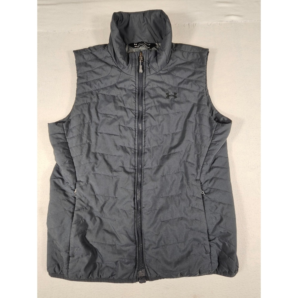 Under Armour Storm ColdGear Reactor Vest Womens Gray Puffer Quilted 1303114